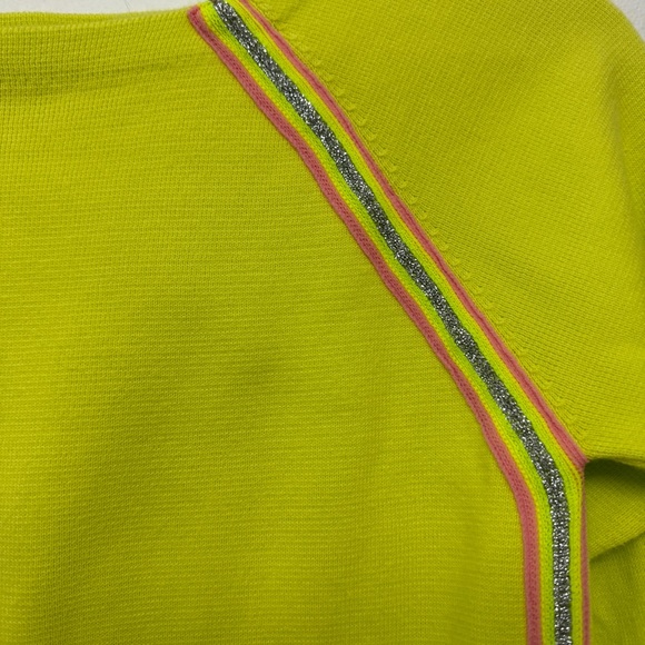Crewcuts Lime Green Girls Sweater Side Stripes Brat Summer size 14 - Picture 10 of 12